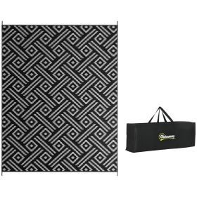 Outsunny Reversible Outdoor Rug, 9' x 12' Waterproof Plastic Straw Floor Mat, Portable RV Camping Carpet with Carry Bag, Large Floor Mat for Back
