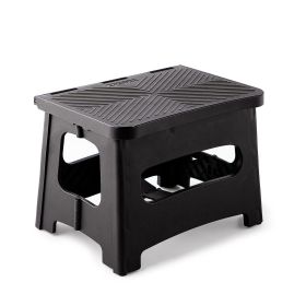 9in Folding Step Stool, Compact, Portable, Non-Slip, 300 lbs. weight capacity for adults and children. Secure non-slip top and rubber feet