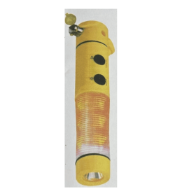 Red&Yellow Multi-functional Car Safety Hammer With Flashlight (Color: yellow)